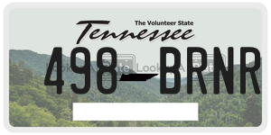 498BRNR  license plate in TN