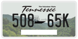 50865K license plate in Tennessee