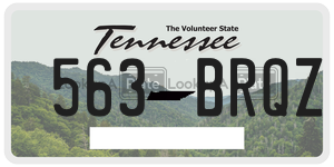 563BRQZ  license plate in TN
