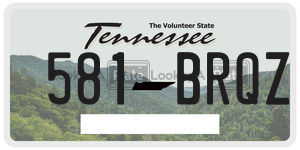 581BRQZ  license plate in TN