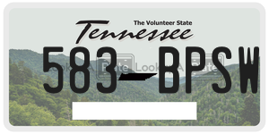 583BPSW  license plate in TN