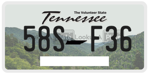 58SF36  license plate in TN