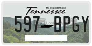 597BPGY  license plate in TN