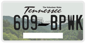 609BPWK  license plate in TN