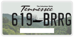 619BRRG  license plate in TN