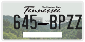 645BPZZ  license plate in TN