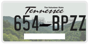 654BPZZ  license plate in TN