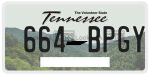 664BPGY license plate in Tennessee