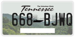 668BJWQ  license plate in TN