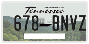 678BNVZ  license plate in TN