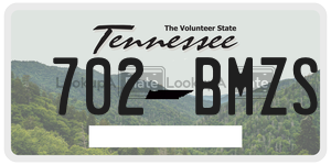 702BMZS license plate in Tennessee