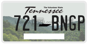 721BNGP license plate in Tennessee