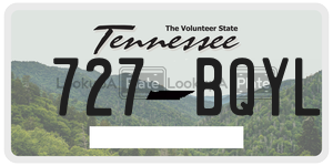 727BQYL license plate in Tennessee