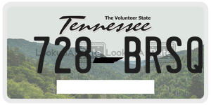 728BRSQ  license plate in TN