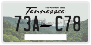 73AC78 license plate in Tennessee