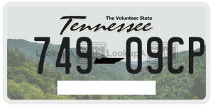 74909CP  license plate in TN