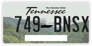 749BNSX  license plate in TN