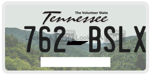 762BSLX license plate in Tennessee