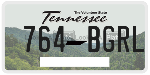 764BGRL  license plate in TN