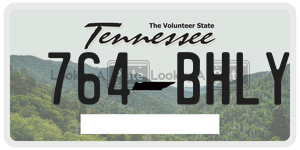 764BHLY license plate in Tennessee