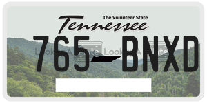 765BNXD  license plate in TN