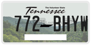 772BHYW license plate in Tennessee