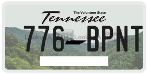 776BPNT  license plate in TN