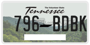 796BDBK  license plate in TN