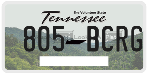 805BCRG  license plate in TN