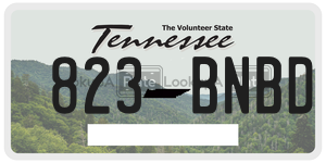 823BNBD license plate in Tennessee