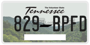 829BPFD  license plate in TN