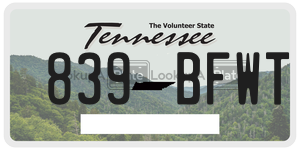 839BFWT  license plate in TN