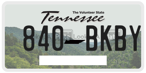 840BKBY  license plate in TN