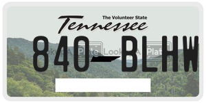 840BLHW  license plate in TN