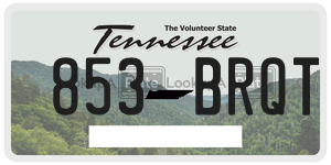 853BRQT  license plate in TN