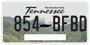 854BFBD  license plate in TN