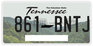861BNTJ license plate in Tennessee