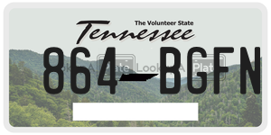 864BGFN  license plate in TN
