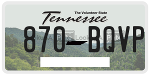 870BQVP  license plate in TN