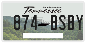 874BSBY  license plate in TN