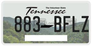 883BFLZ  license plate in TN