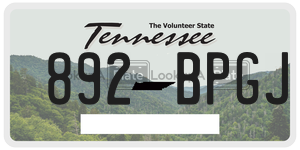 892BPGJ  license plate in TN
