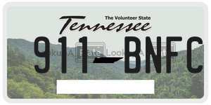 911BNFC license plate in Tennessee