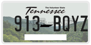 913BQYZ license plate in Tennessee