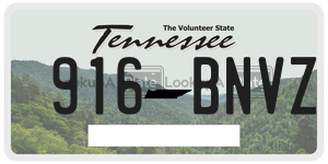 916BNVZ  license plate in TN
