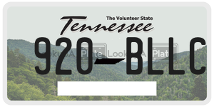 920BLLC  license plate in TN