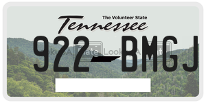 922BMGJ  license plate in TN