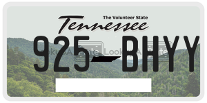 925BHYY  license plate in TN