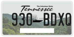 930BDXQ  license plate in TN