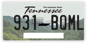 931BQML  license plate in TN